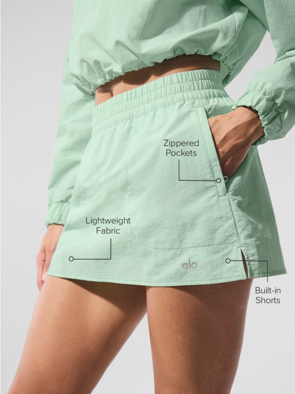 ALO Yoga Alumni Tennis Skirt spearmint